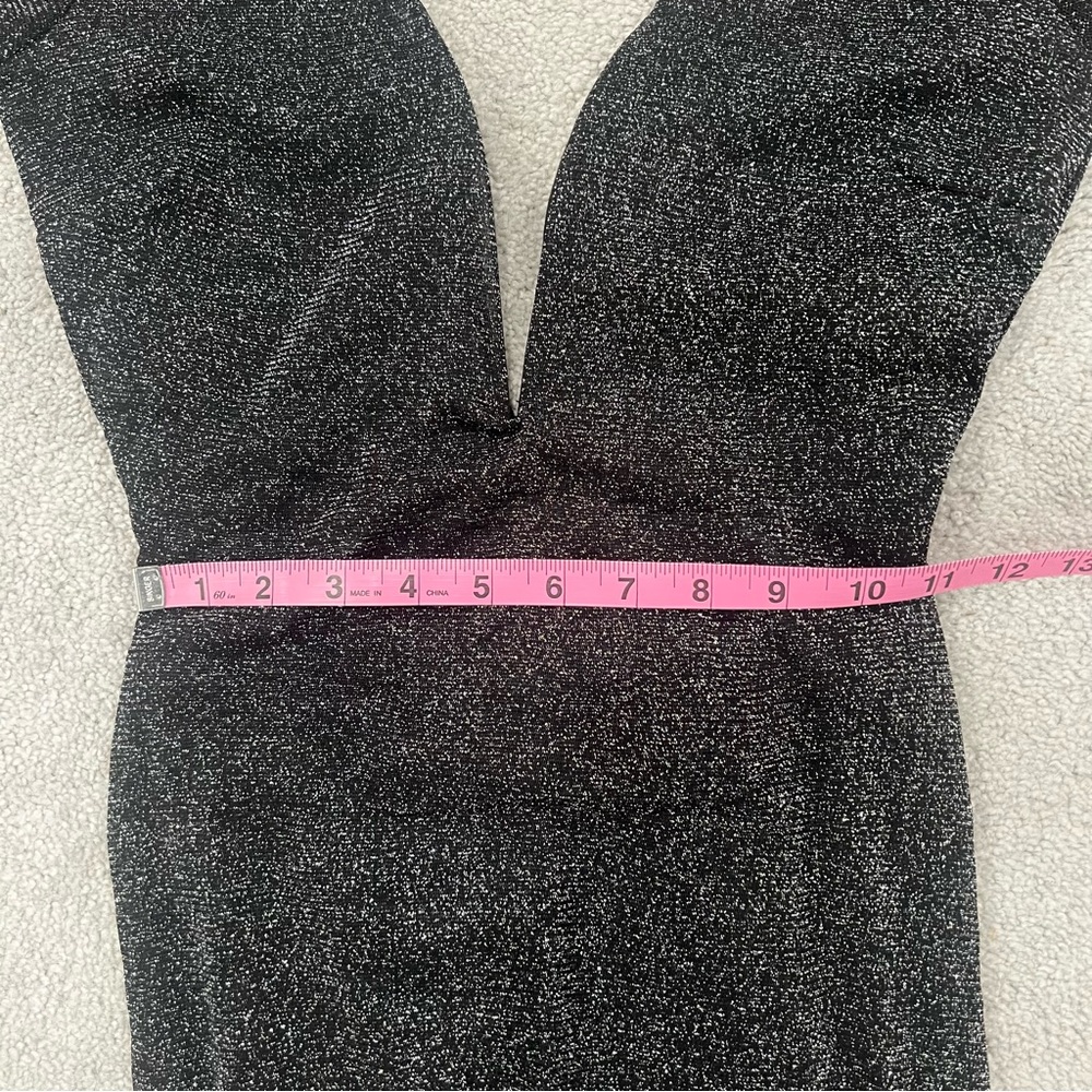 Lulus Feeling Sultry Black Sparkly Long Sleeve Backless Maxi Dress Women’s Sz S - Picture 13 of 14